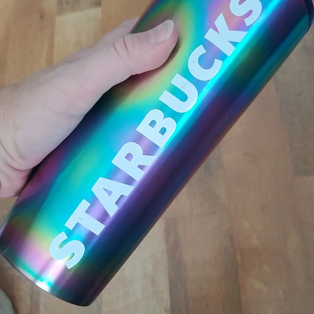 Starbucks Oil Slick Multicolor‎ Metallic Tumbler 24oz